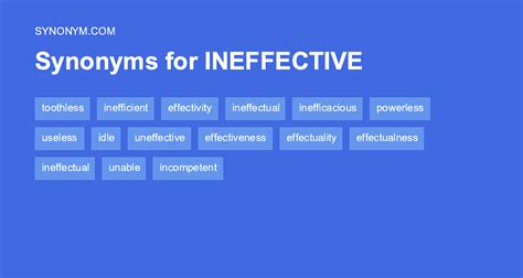 ineffective synonym|Ineffective Synonyms and Antonyms .